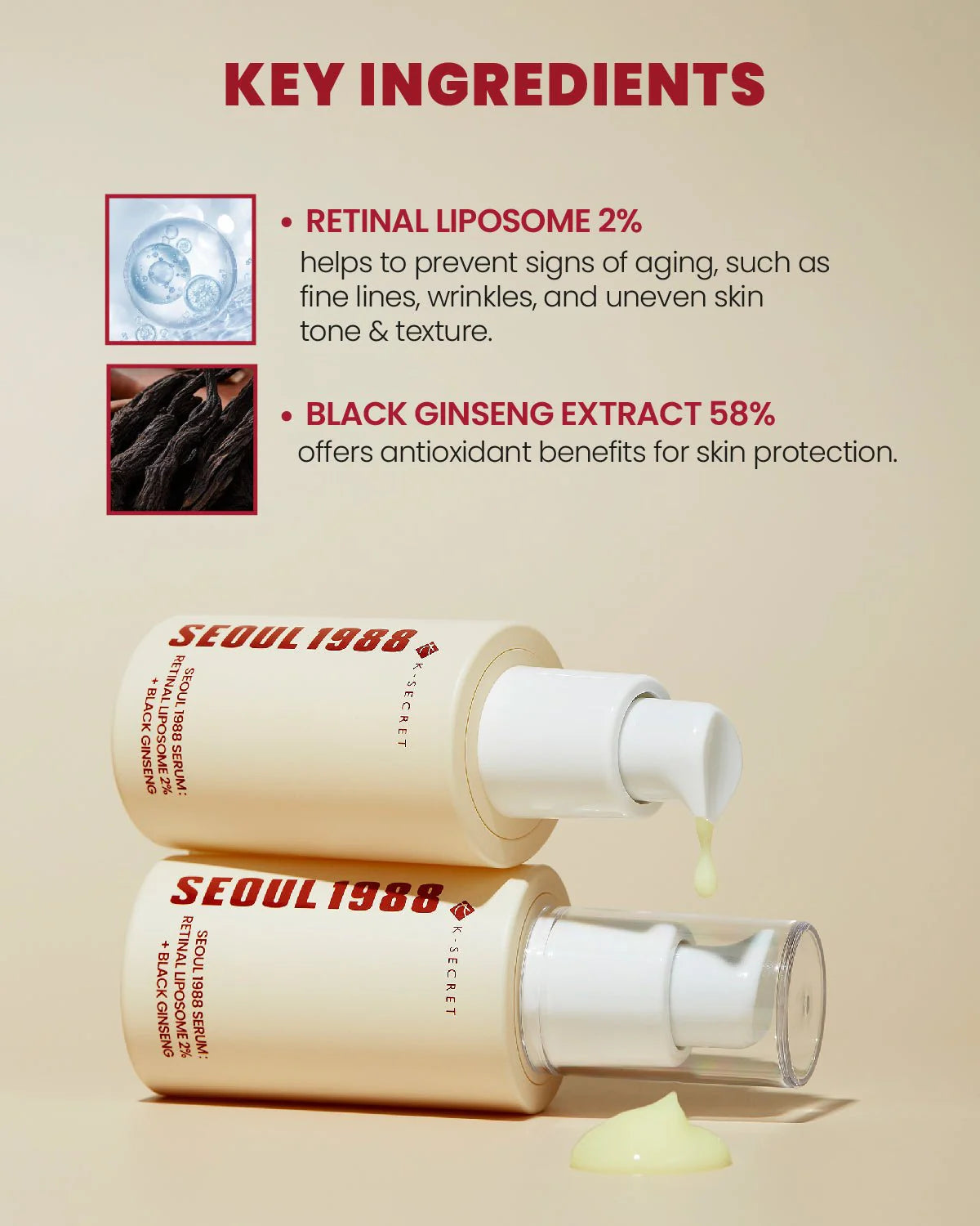 K-Secret Seoul 1988 Retinal Liposome 2% + Black Ginseng 30 ml