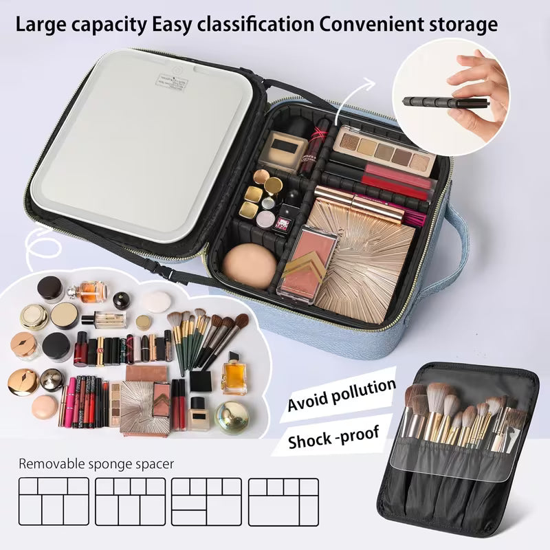 Pralena Portable Makeup Bag with LED Mirror