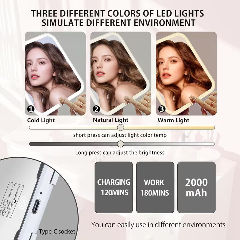 Pralena Portable Makeup Bag with LED Mirror