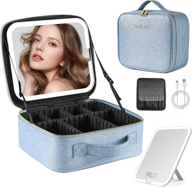 Pralena Portable Makeup Bag with LED Mirror