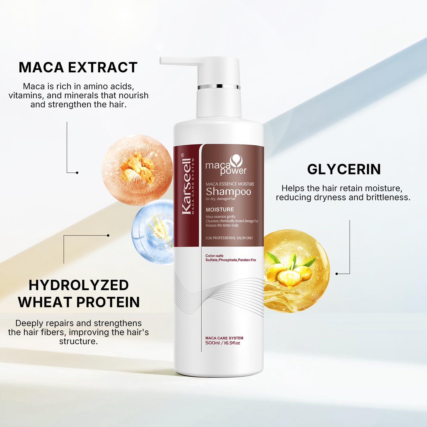Karseell Maca Essence Moisture Shampoo 500 ml / 16.9 oz