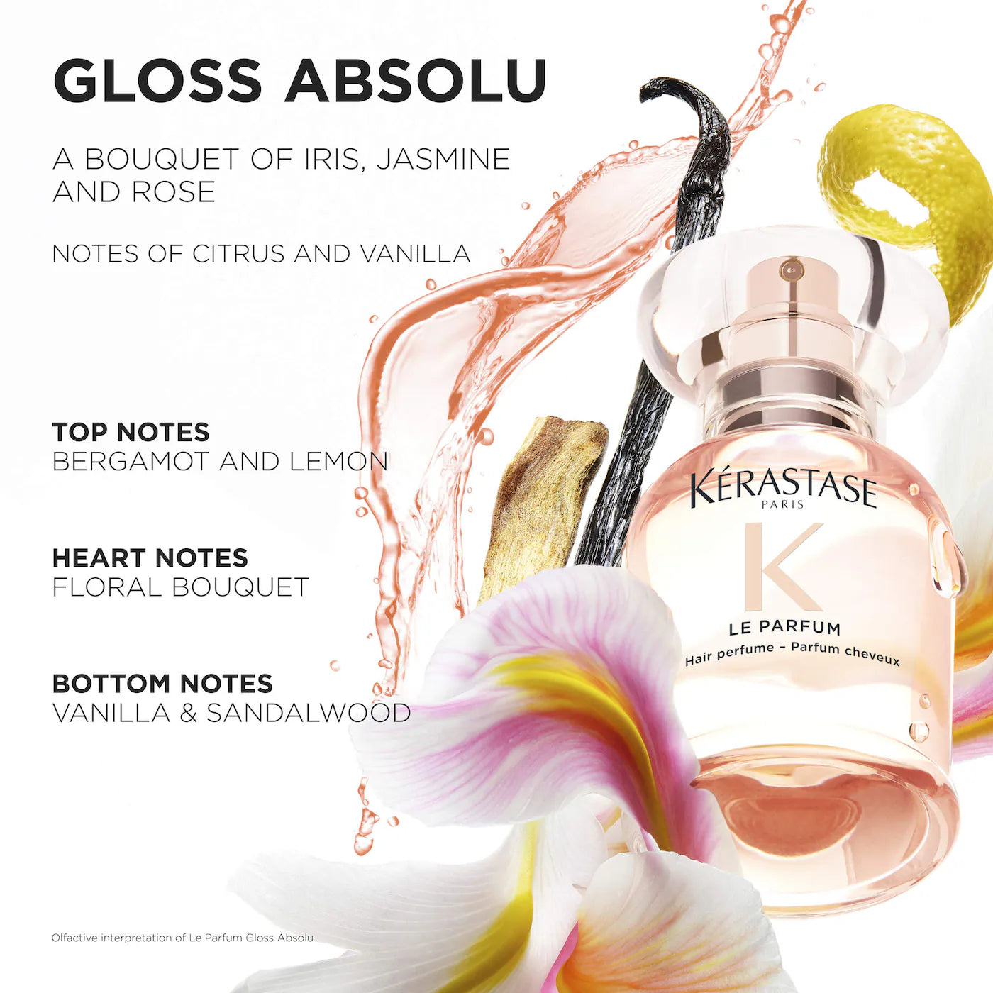Kérastase Gloss Absolu Hair Perfume with Citrus, Vanilla & Rose 30 ml / 1.01 oz