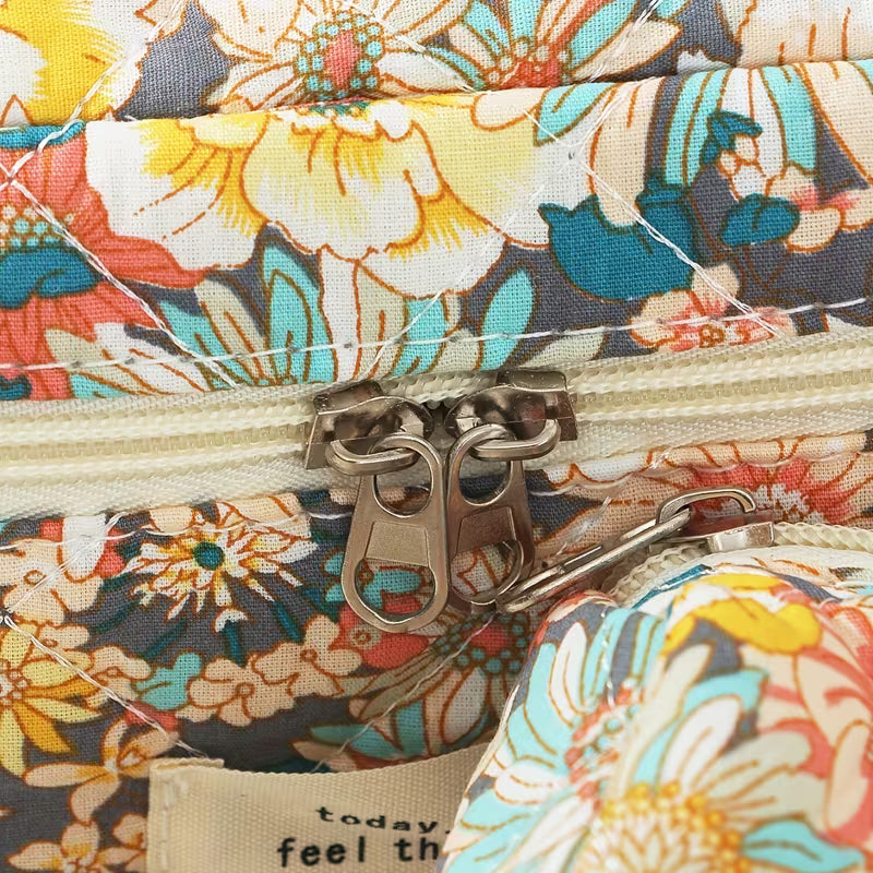 Rili Bags 3 Piece Bundle Makeup & Cosmetics Bag | Retro Flowers