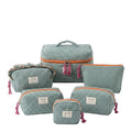 Rili Bags 6 Piece Bundle Makeup & Cosmetics Bag | Classic Plaid