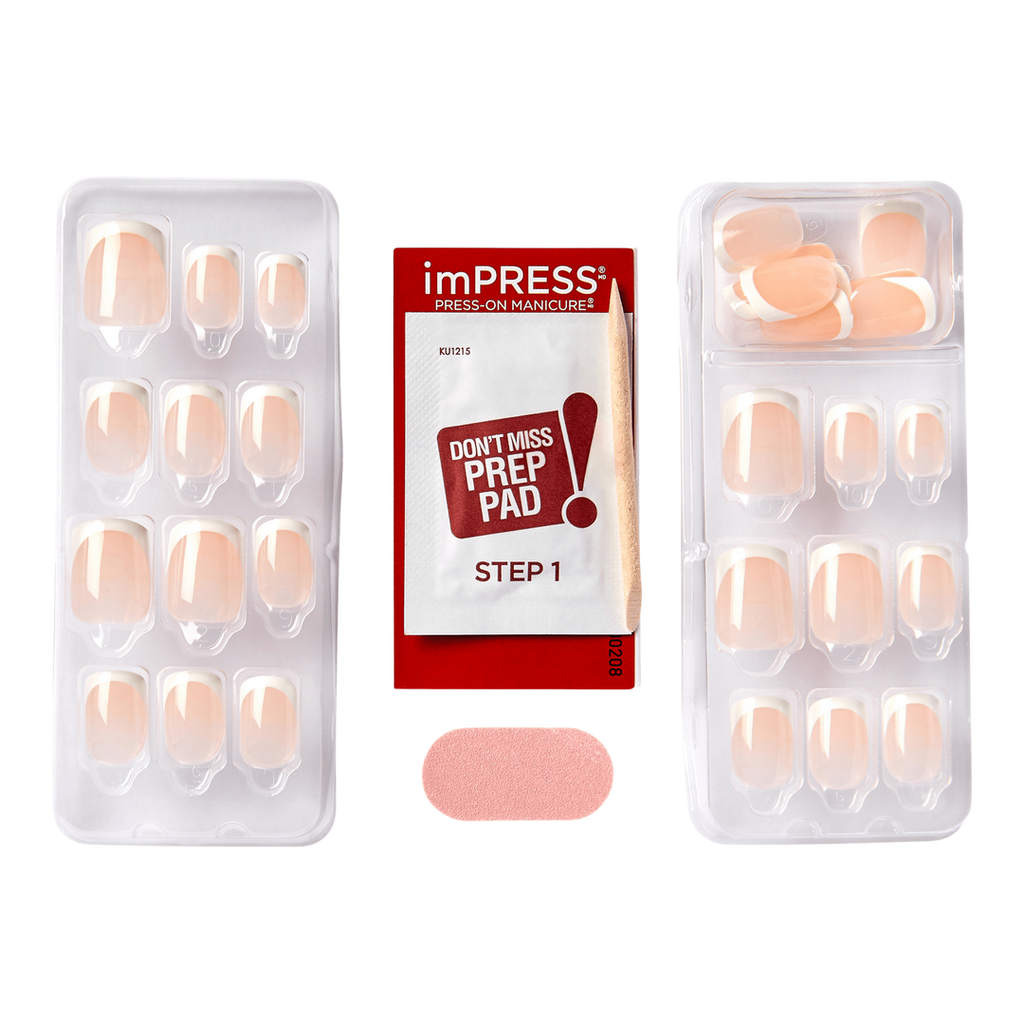 Kiss imPRESS Design Short Press-On Manicure Nails | Model