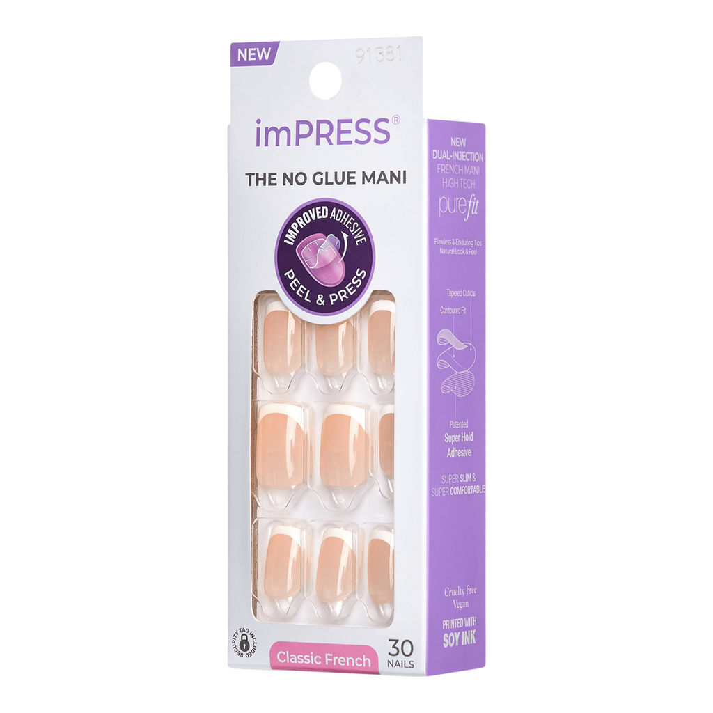 Kiss imPRESS Design Short Press-On Manicure Nails | Model