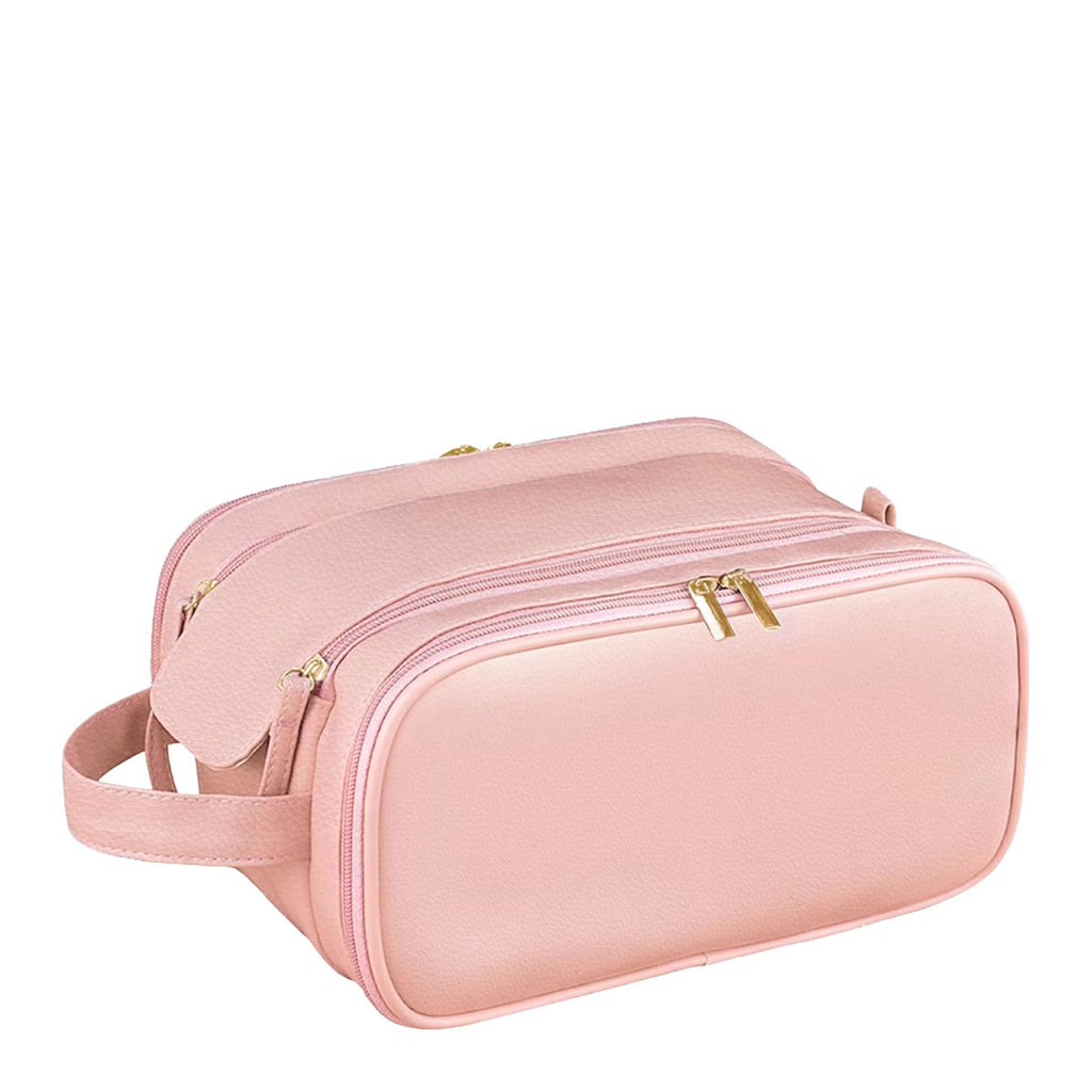 Lechen Multiple Zippered Pockets & Wrist Strap Toiletry Bag | Pink
