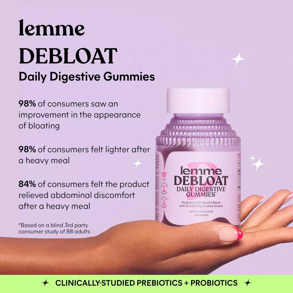 Lemme Debloat Daily Digestive Gummies 60 Gummies