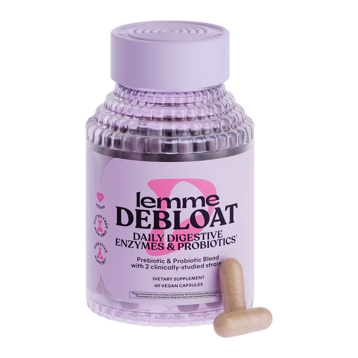 Lemme Debloat Digestive Probiotic & Multi-Enzyme Capsules 60 Cápsulas