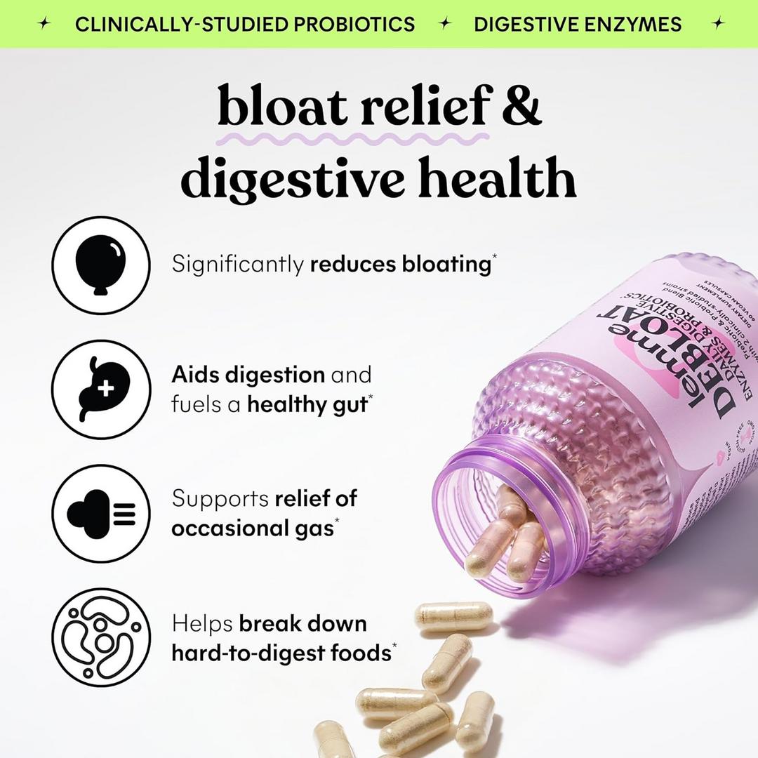 Lemme Debloat Digestive Probiotic & Multi-Enzyme Capsules 60 Cápsulas