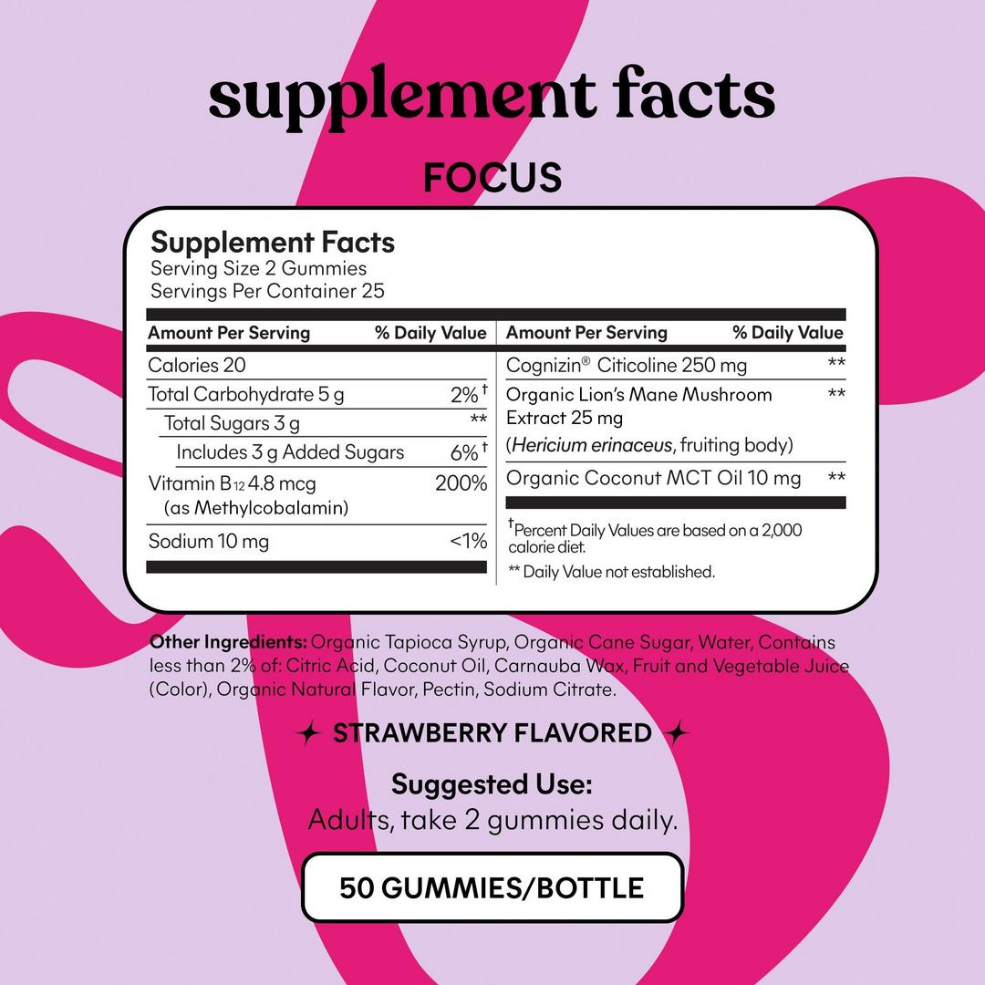 Lemme Focus Concentration Gummies 50 Gummies