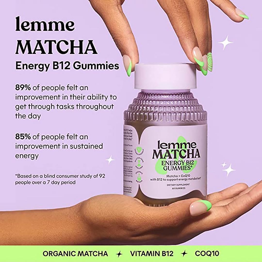 Lemme Matcha Energy B12 Gummies Matcha & CoQ10 with B12 60 Gummies