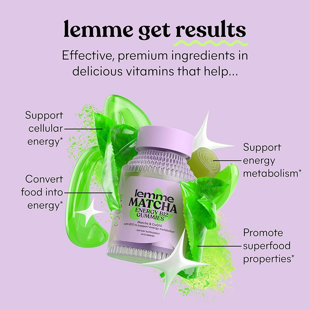 Lemme Matcha Energy B12 Gummies Matcha & CoQ10 with B12 60 Gummies