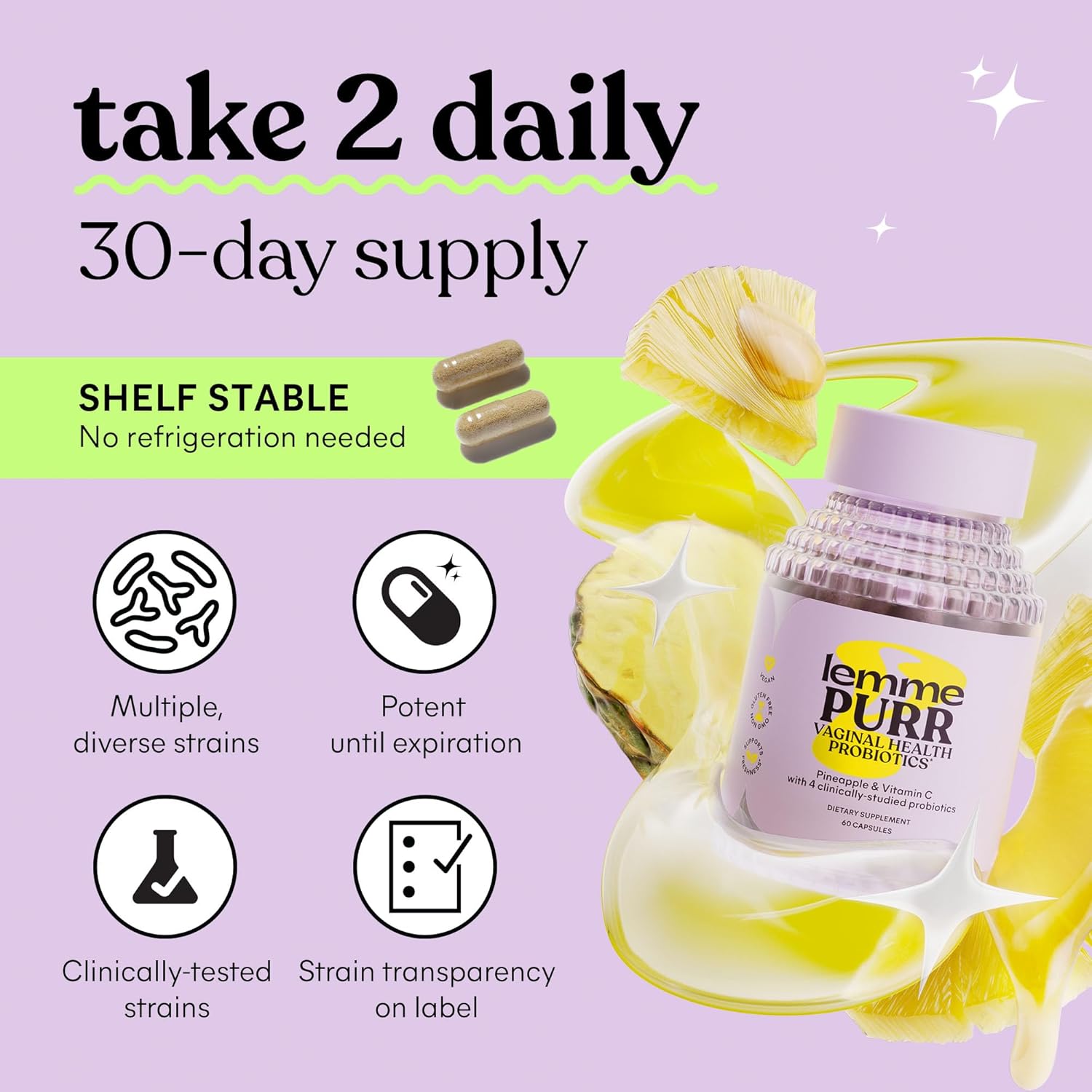 Lemme Purr Vaginal Probiotics Capsules 60 Capsules