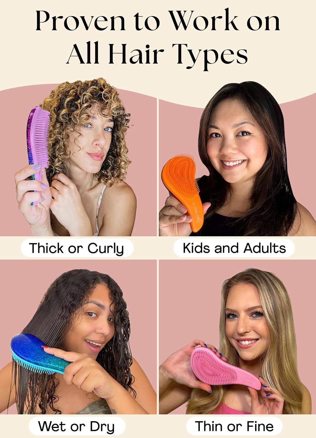 Lily England Detangler Brush Wet & Dry Hair