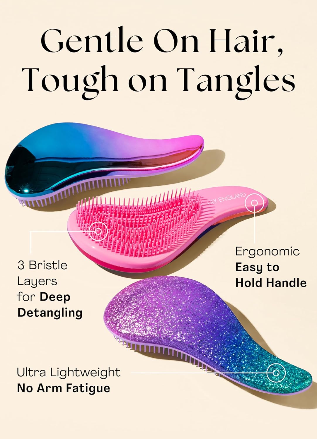 Lily England Detangler Brush Wet & Dry Hair
