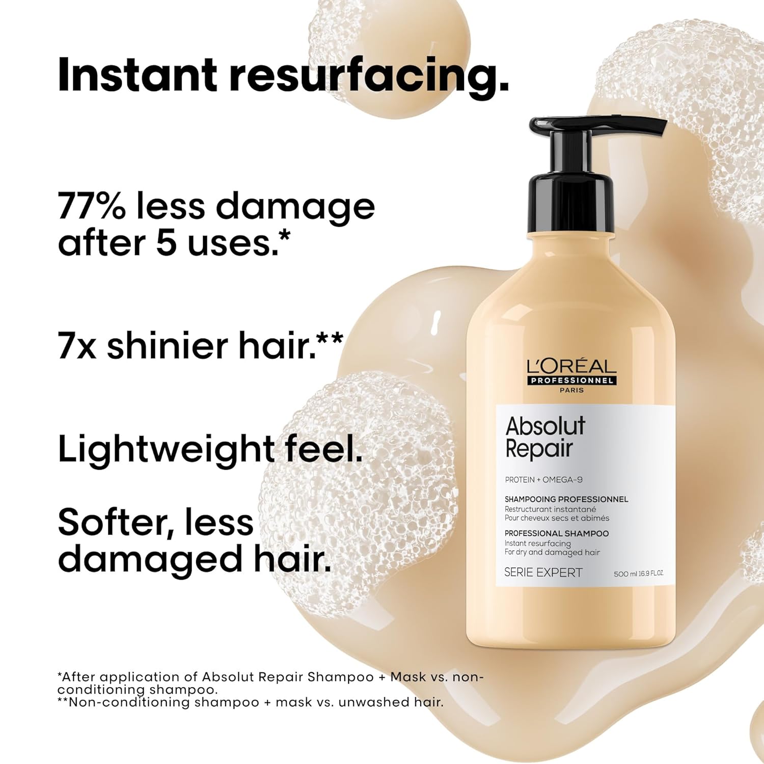 L'Oréal Professionnel Absolut Repair Protein + Gold Quinoa Instant Resurfacing Shampoo 300 ml / 10.1 oz