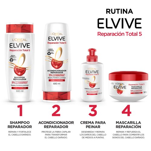 L'Oréal Elvive Reparación Total 5 Shampoo Reparador 370 ml