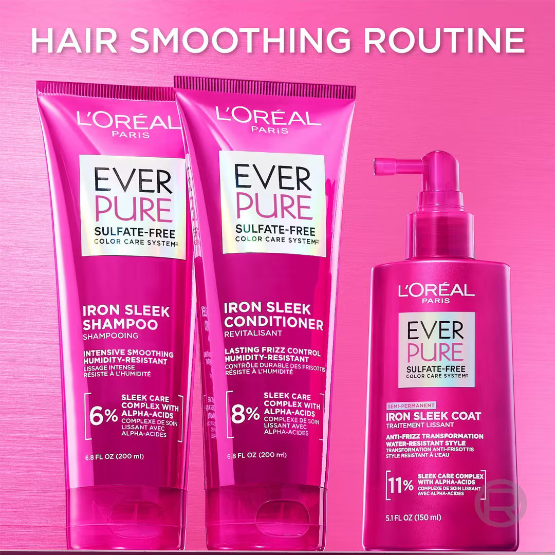 L'Oréal EverPure Sulfate Free Iron Sleek Smoothing Conditioner 200 ml / 6.8 oz