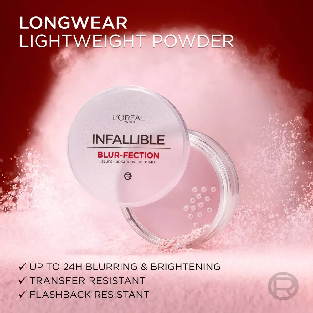 L'Oréal Infallible Blur-Fection Longwear Loose Setting Powder | Brightening Light Pink