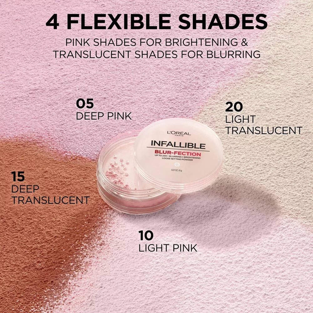 L'Oréal Infallible Blur-Fection Longwear Loose Setting Powder | Brightening Light Pink