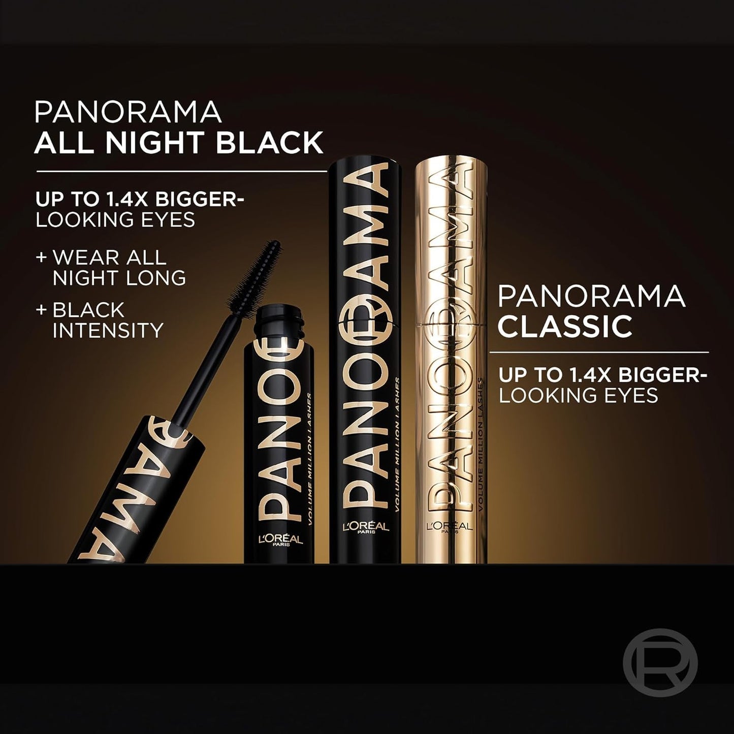 L'Oréal Voluminous Panorama 24-Hour Wear Washable Mascara | 704 All Night Black