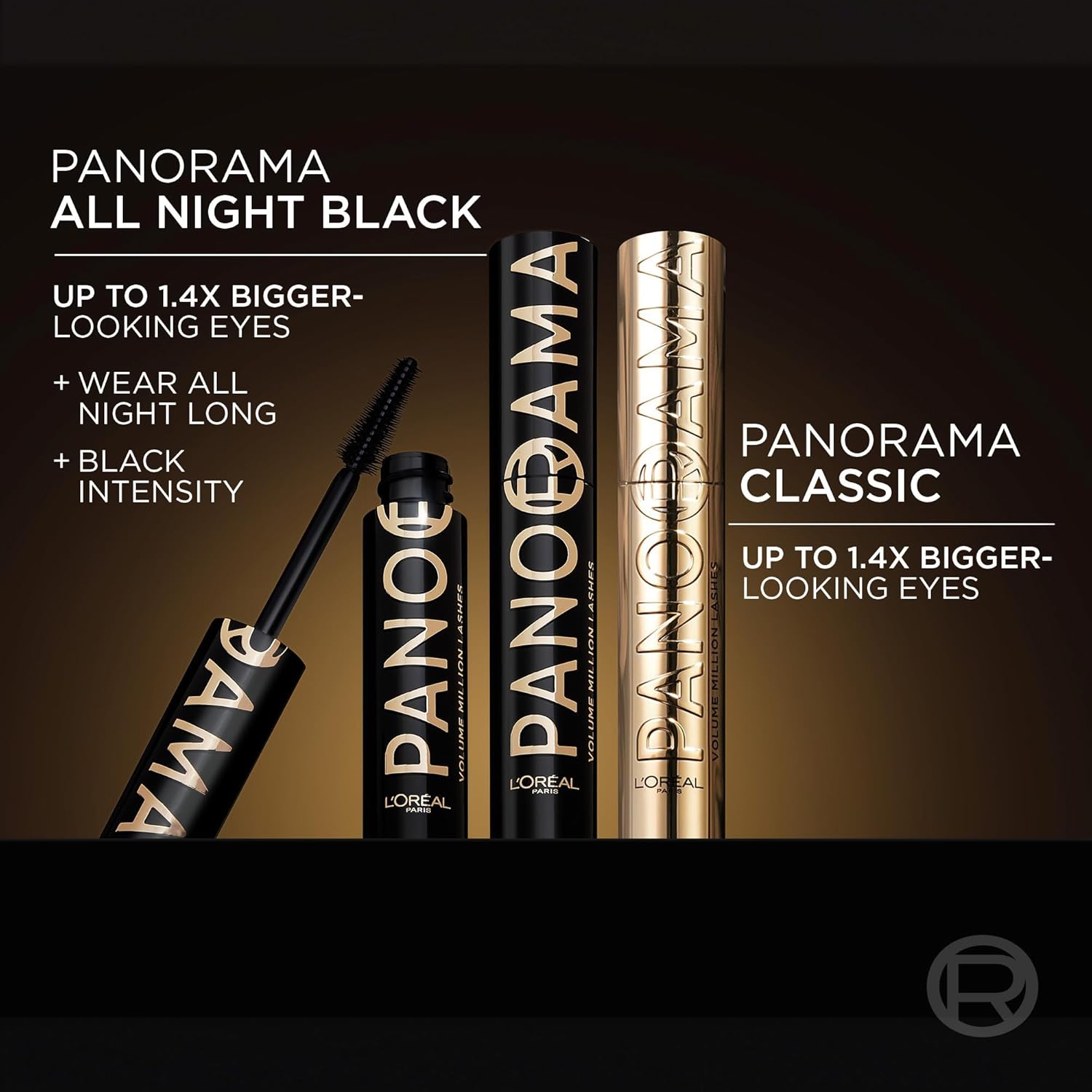 L'Oréal Voluminous Panorama 24-Hour Wear Washable Mascara | 704 All Night Black