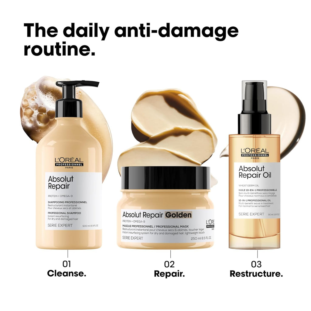 L'Oréal Professionnel Absolut Repair Golden Protein + Gold Quinoa Instant Resurfacing Mask 250 ml / 8.5 oz
