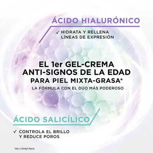 L'Oréal Revitalift Ácido Hialurónico + Salicílico 8H Anti-Brillo Gel-Crema Rellenador 50 ml