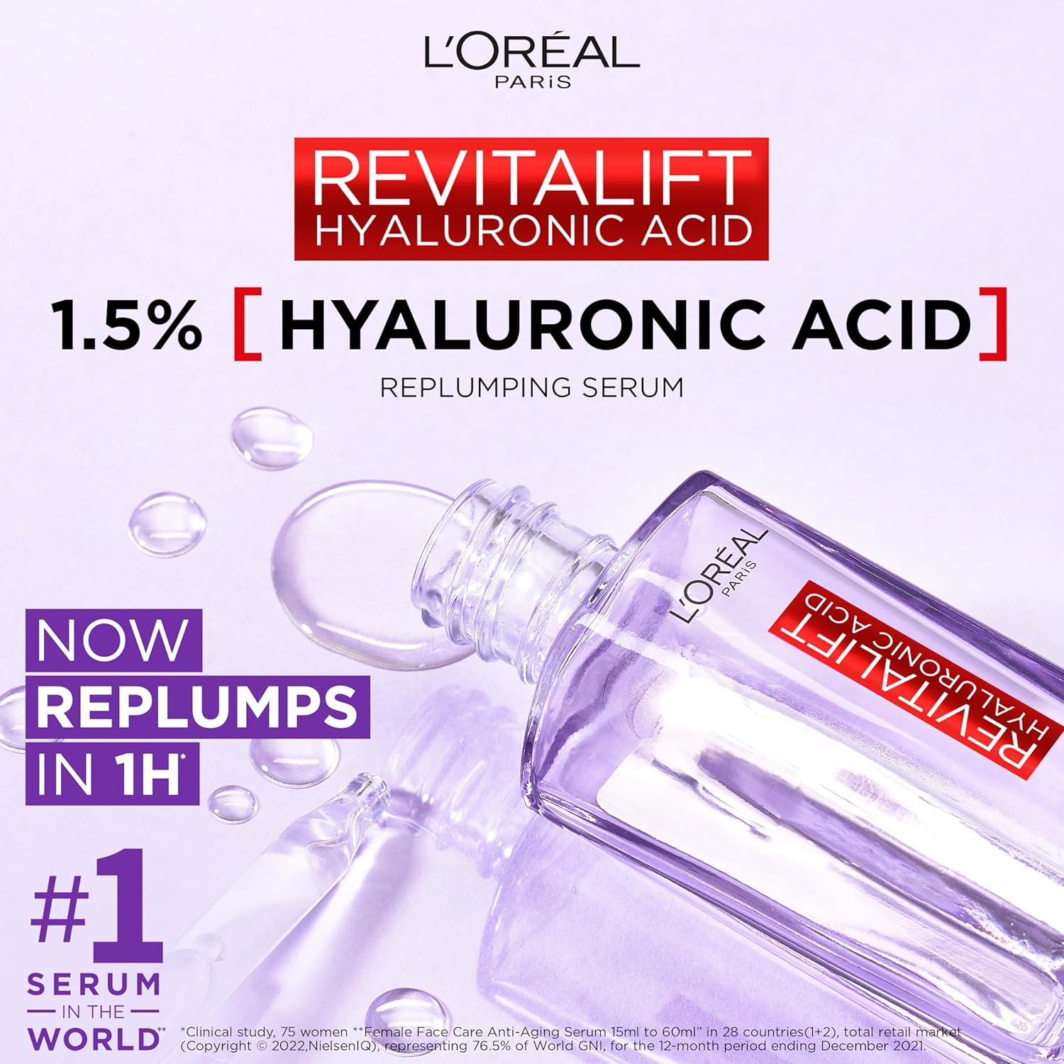 L'Oréal Revitalift Filler 1.5% Ácido Hialurónico Puri + Micro-Epidérmico Sérum Anti-Arrugas 30 ml