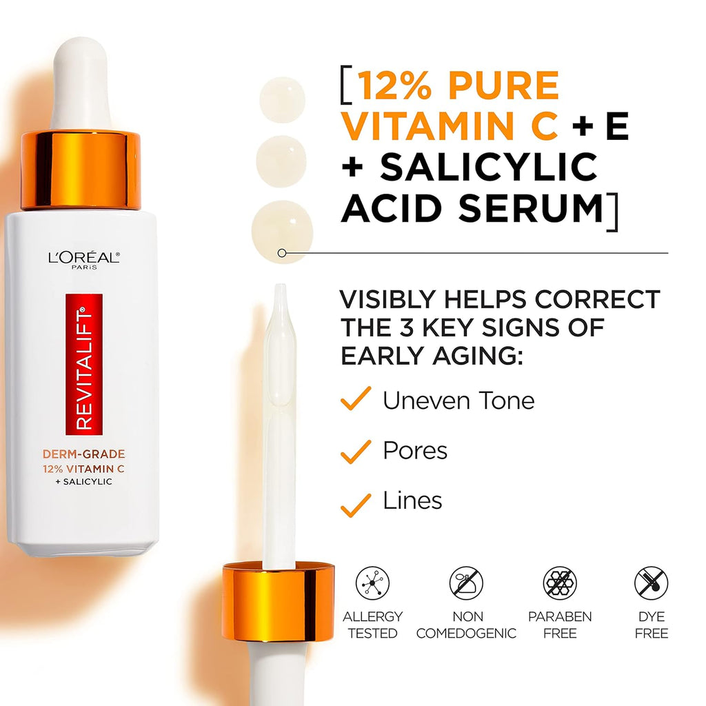 L'Oréal Revitalift 12% Pure Vitamin C + E + Salicylic Acid Serum 30 ml / 1.0 oz