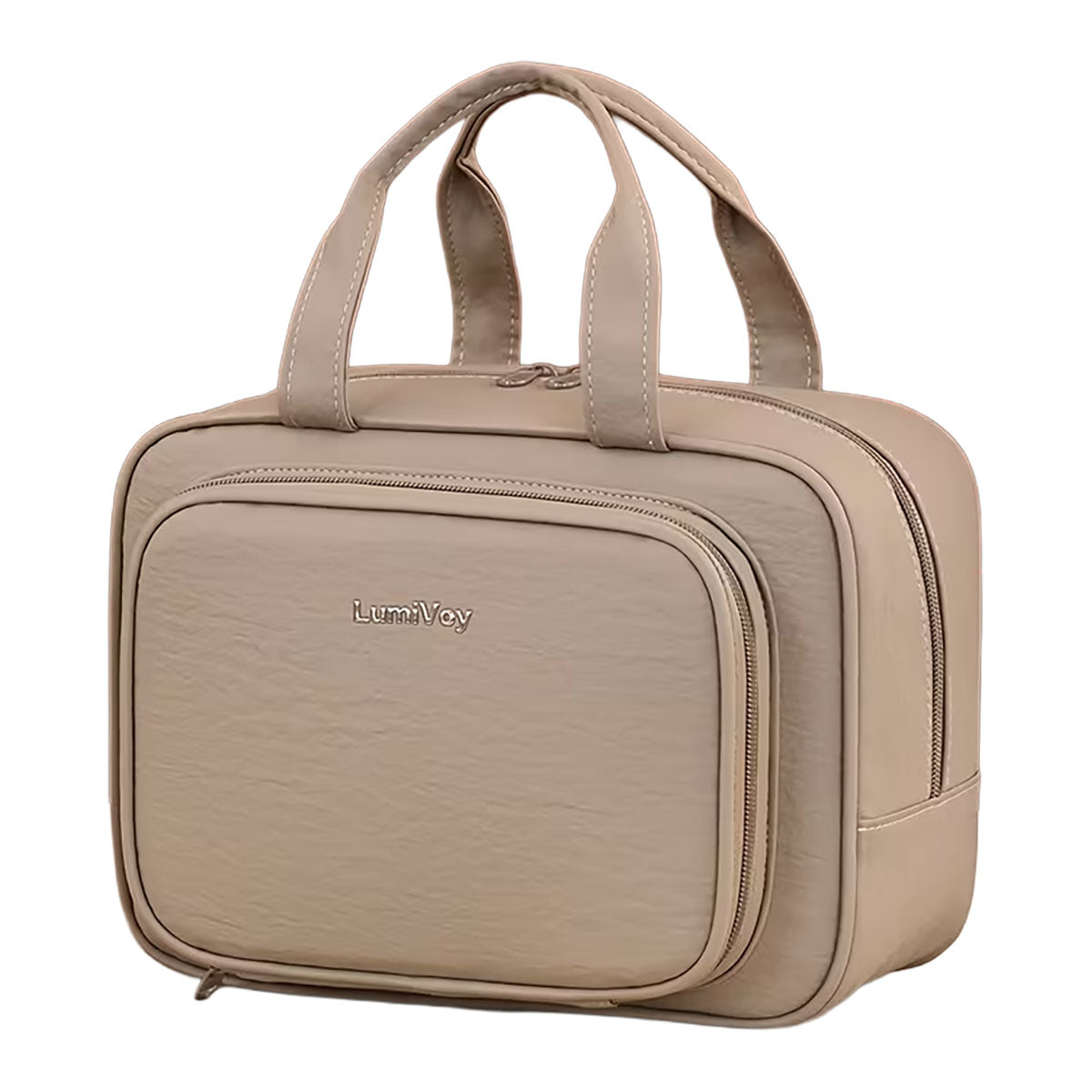 LumiVay Partitioned Storage Cosmetics Bag | Linen