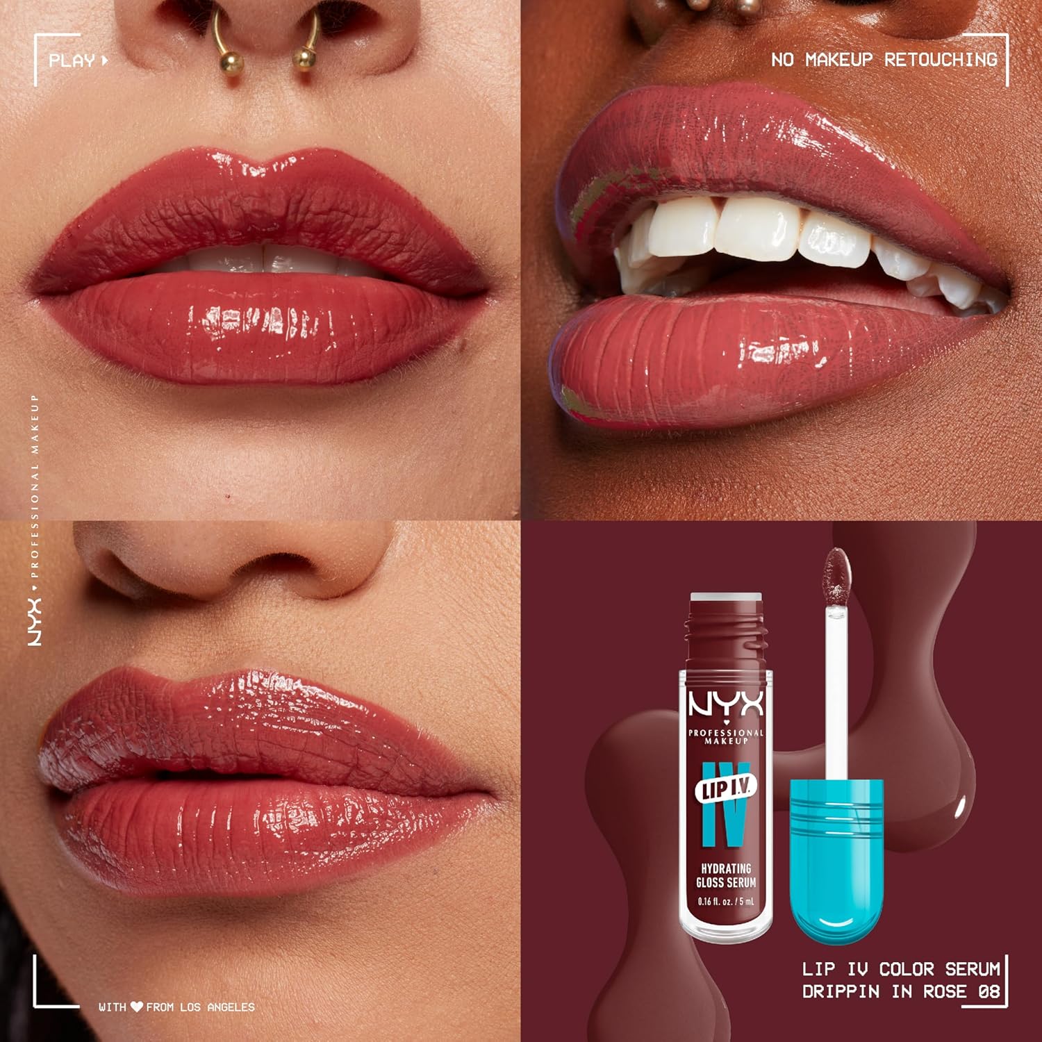 NYX Lip IV Hydrating Gloss Stain | Drippin In Rose