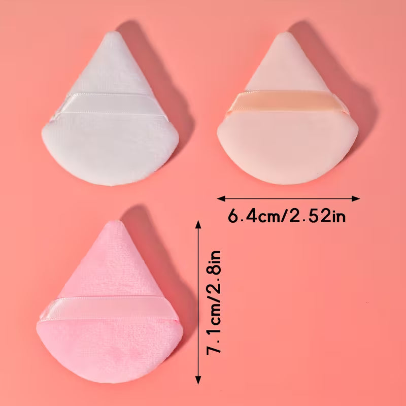 Reusable Triangle Makeup Powder Puff 12 Pieces | Pink, Peach & White