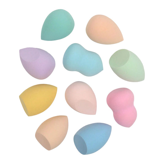 Cherry Darling Multicolor Teardrop Makeup Sponge Set 10 Pieces Random Color
