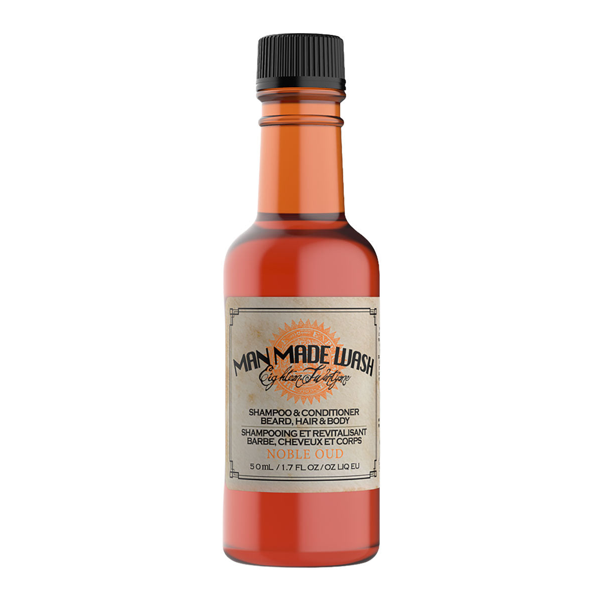 18.21 Man Made Shampoo, Conditioner, Beard & Body Wash Mini 50 ml / 1.7 oz | Spiced Vanilla