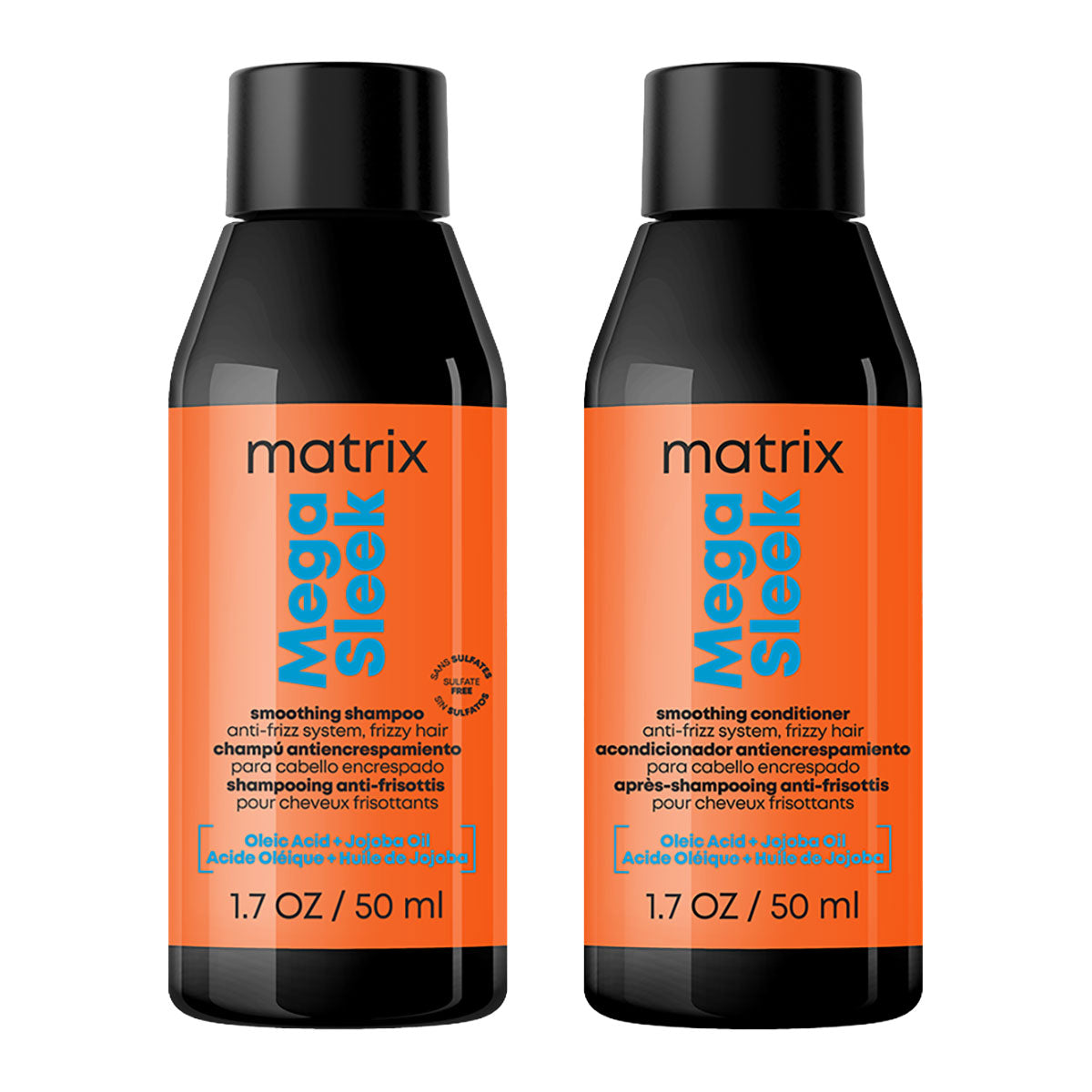 Matrix Mega Sleek Anti-Frizz Shampoo & Conditioner Travel Size Duo 2 x 50 ml / 1.7 oz