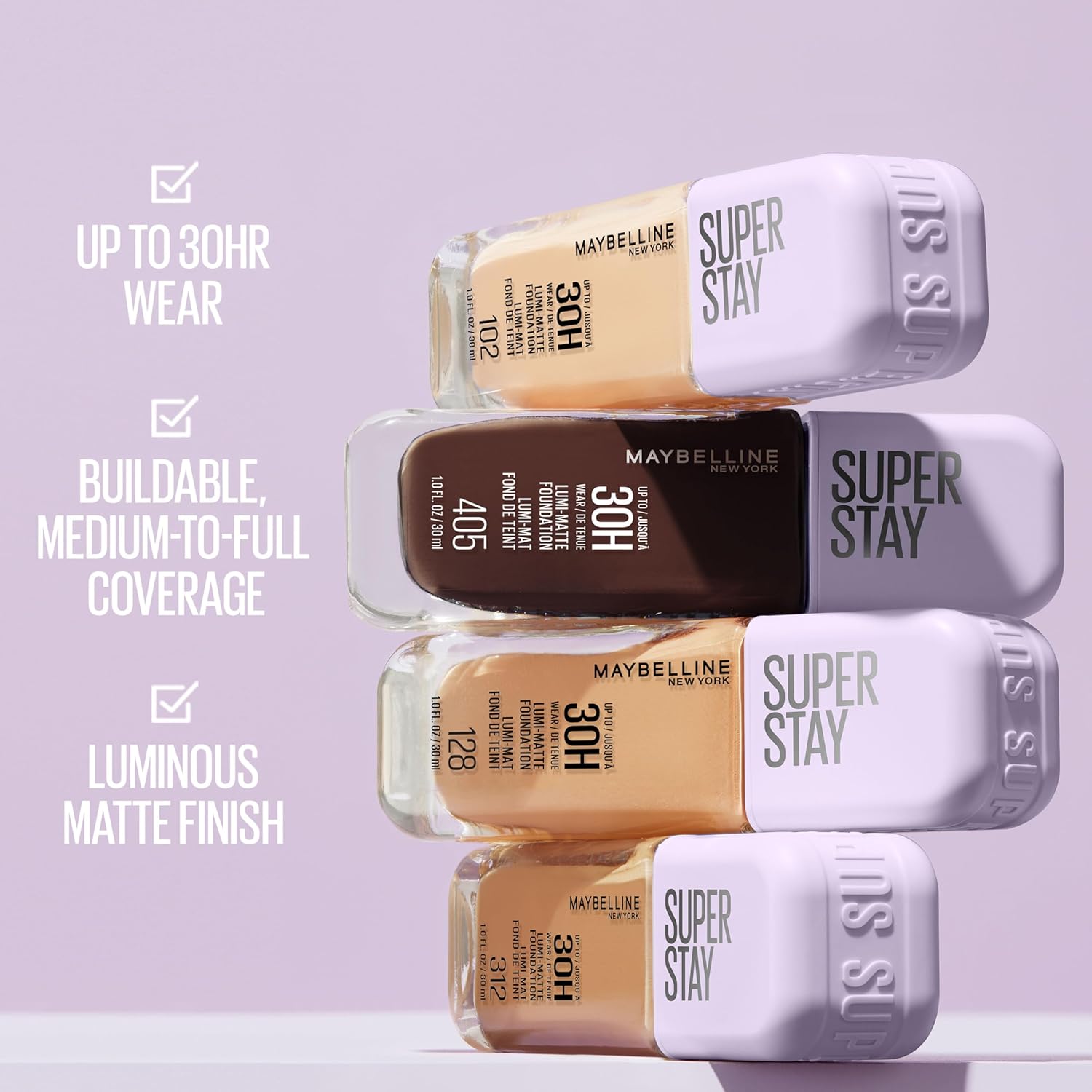 Maybelline Super Stay Up to 30HR Wear Lumi-Matte Longwear Foundation 1.0 oz / 30 ml