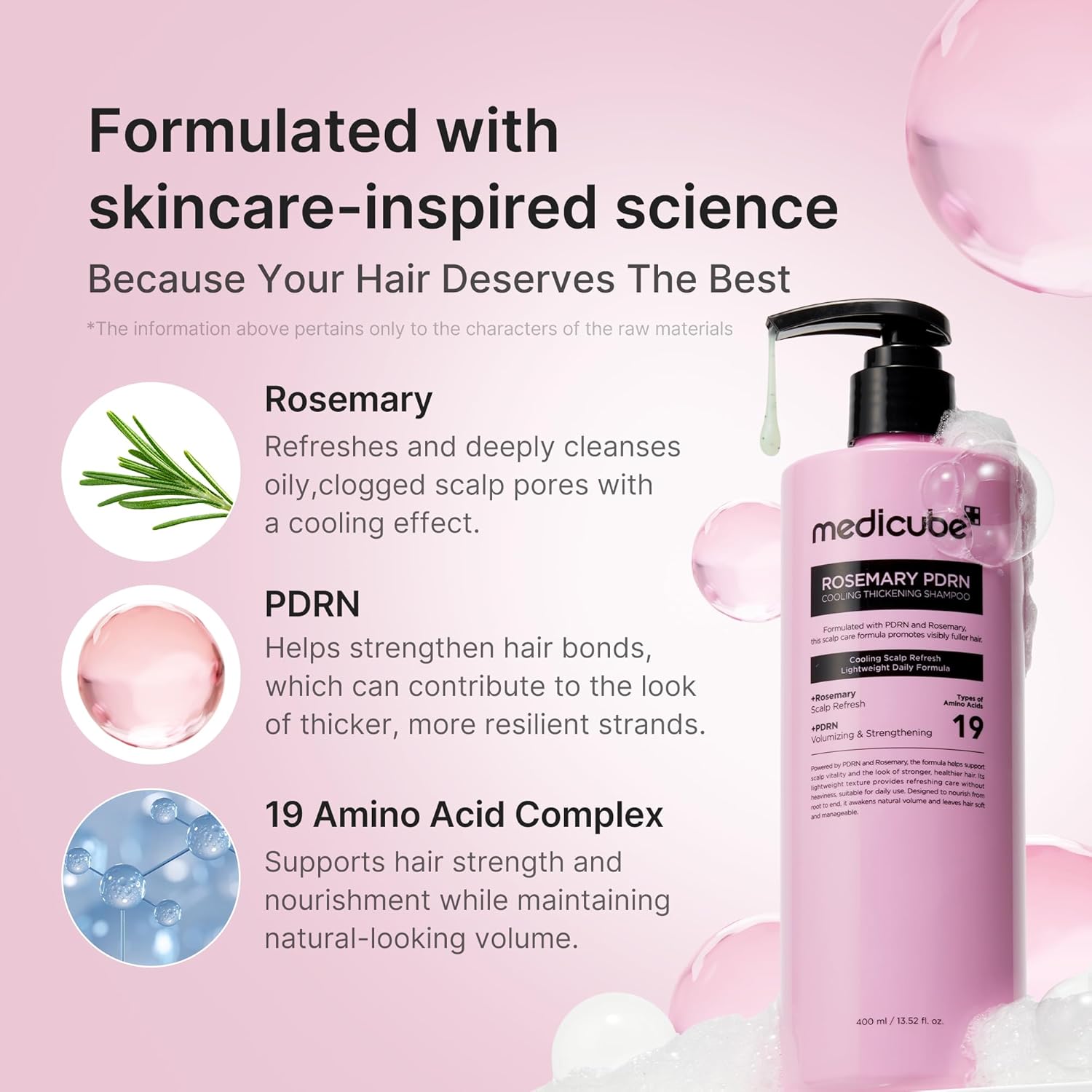 Medicube Rosemary PDRN Cooling Thickening Shampoo 400 ml