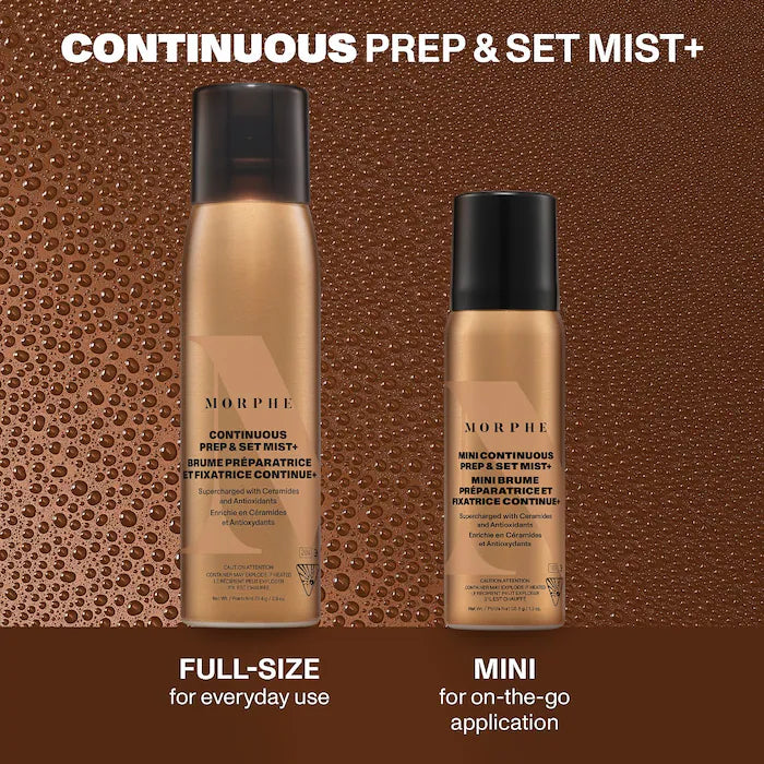 Morphe Mini SuperCharged Continuous Prep & Set Mist with Antioxidants and Ceramides 1.3 oz / 36.8 g