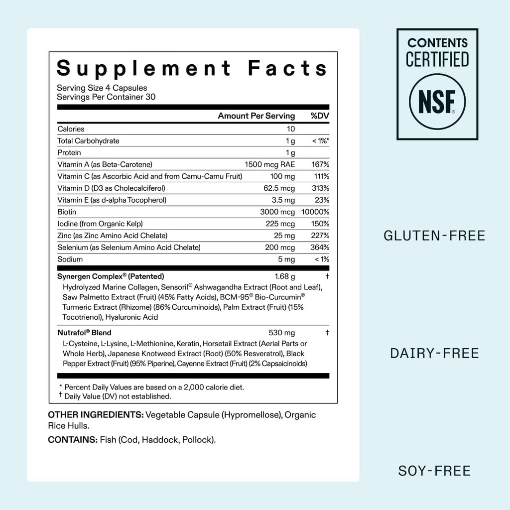 Nutrafol Women's Balance Hair Growth Nutraceutical 18-44 Supplement 120 Cápsulas