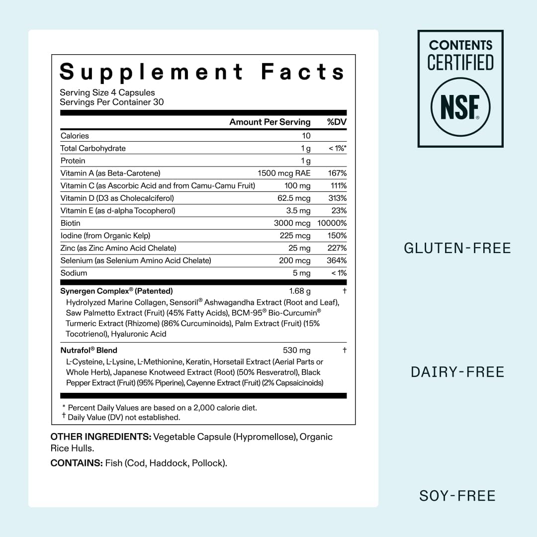 Nutrafol Women's Balance Hair Growth Nutraceutical 18-44 Supplement 120 Cápsulas