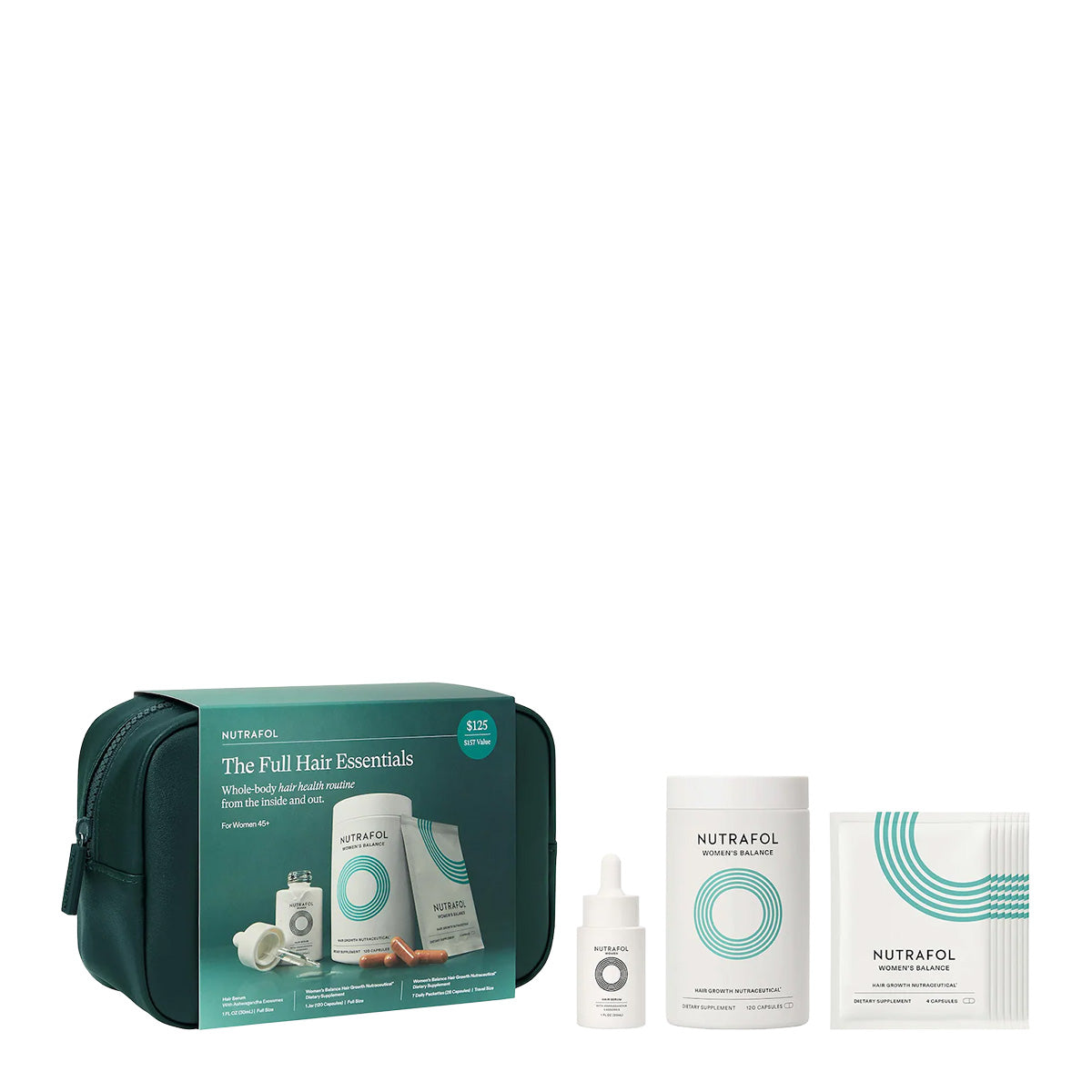 Nutrafol Women's Balance 45+ Hair Growth Supplements & Serum Gift Set for Thinning Hair