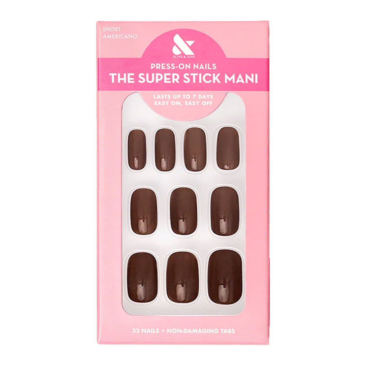 Olive & June Tab Press-Ons | Americano Short Squoval