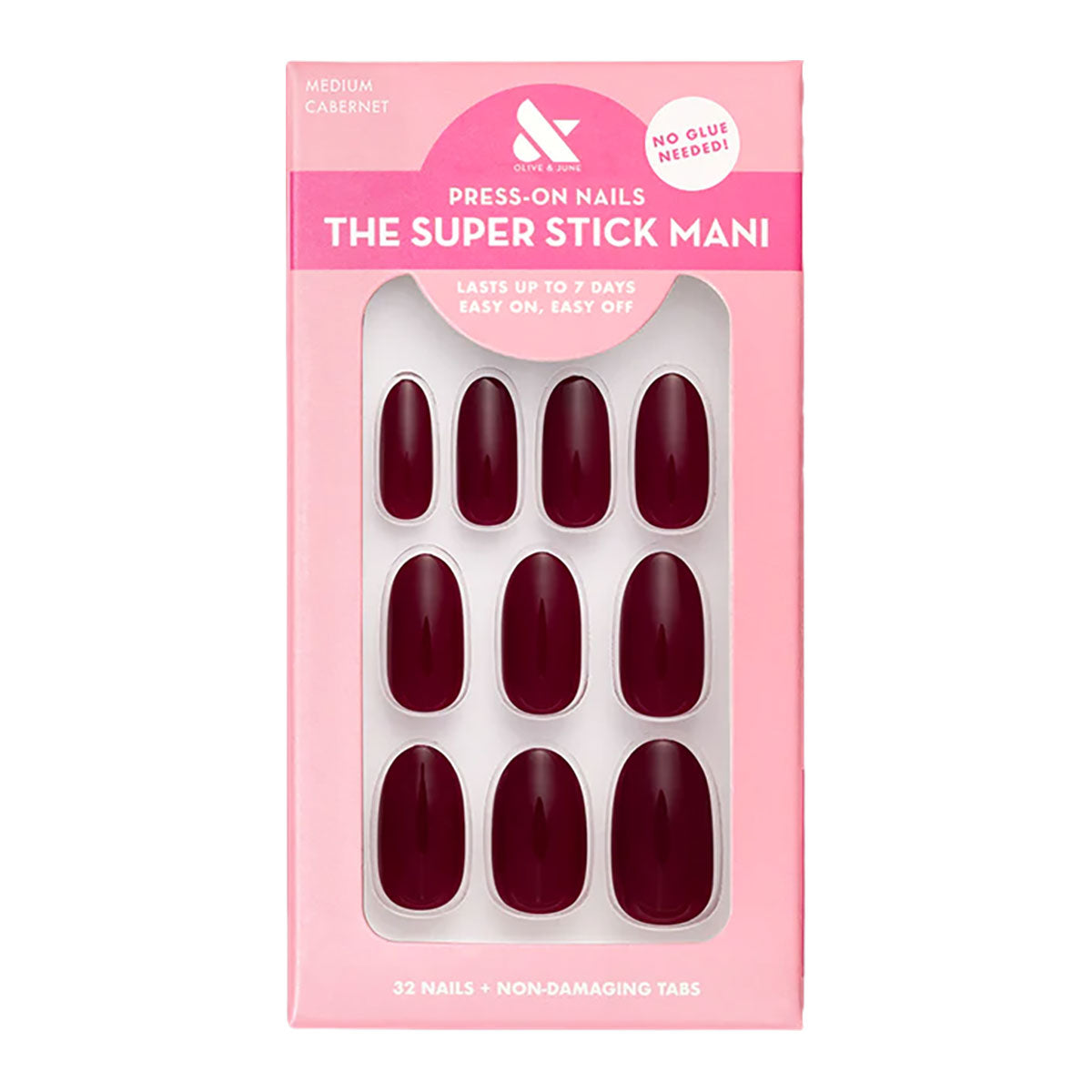 Olive & June Tab Press-Ons | Cabernet Medium Oval