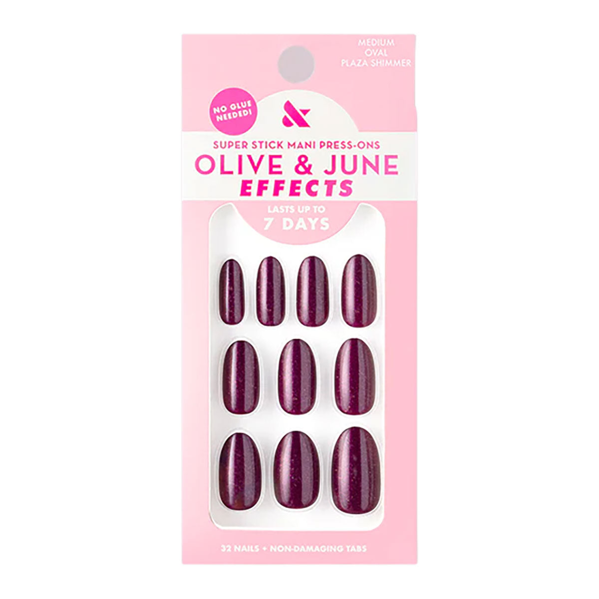 Olive & June Tab Press-Ons | Plaza Shimmer Medium Oval