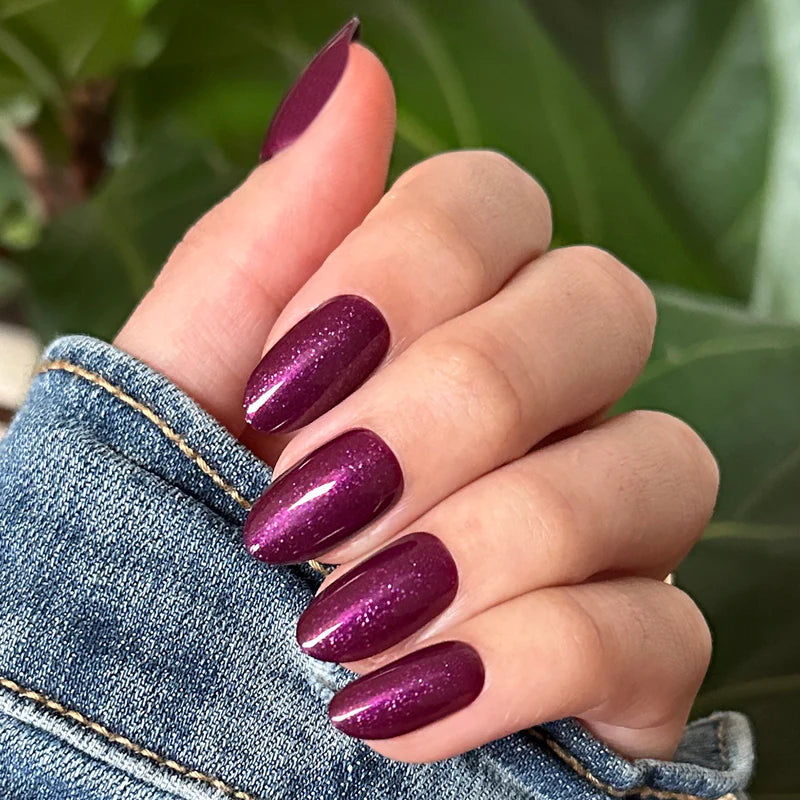 Olive & June Tab Press-Ons | Plaza Shimmer Medium Oval