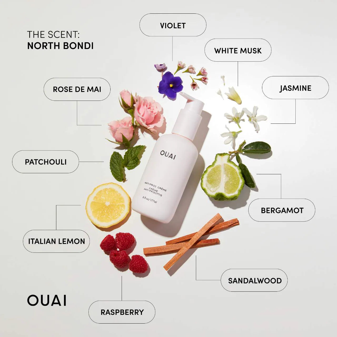 OUAI Anti-Frizz Hair Styling Cream 177 ml / 6 oz