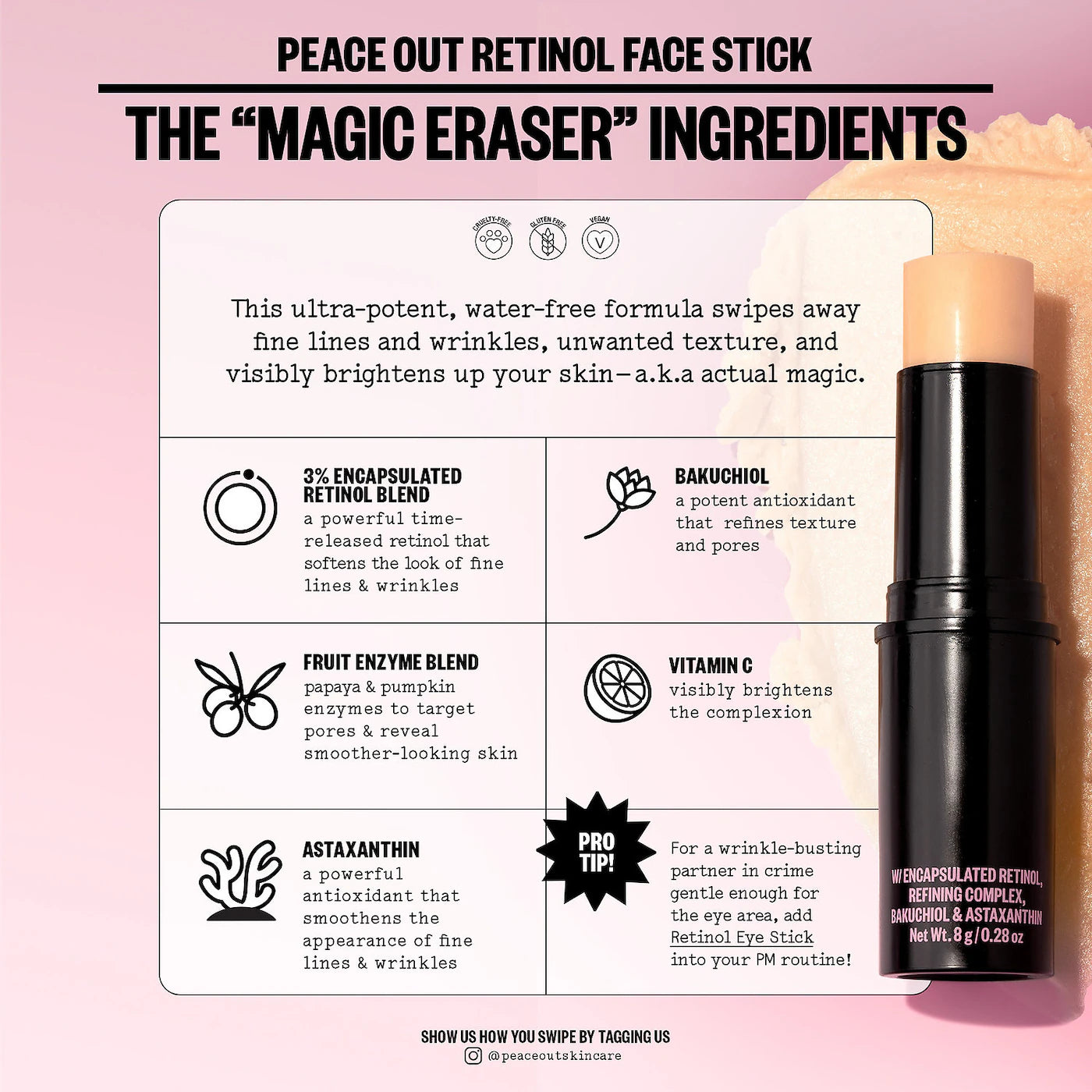 Peace Out Retinol Face Stick 8 g