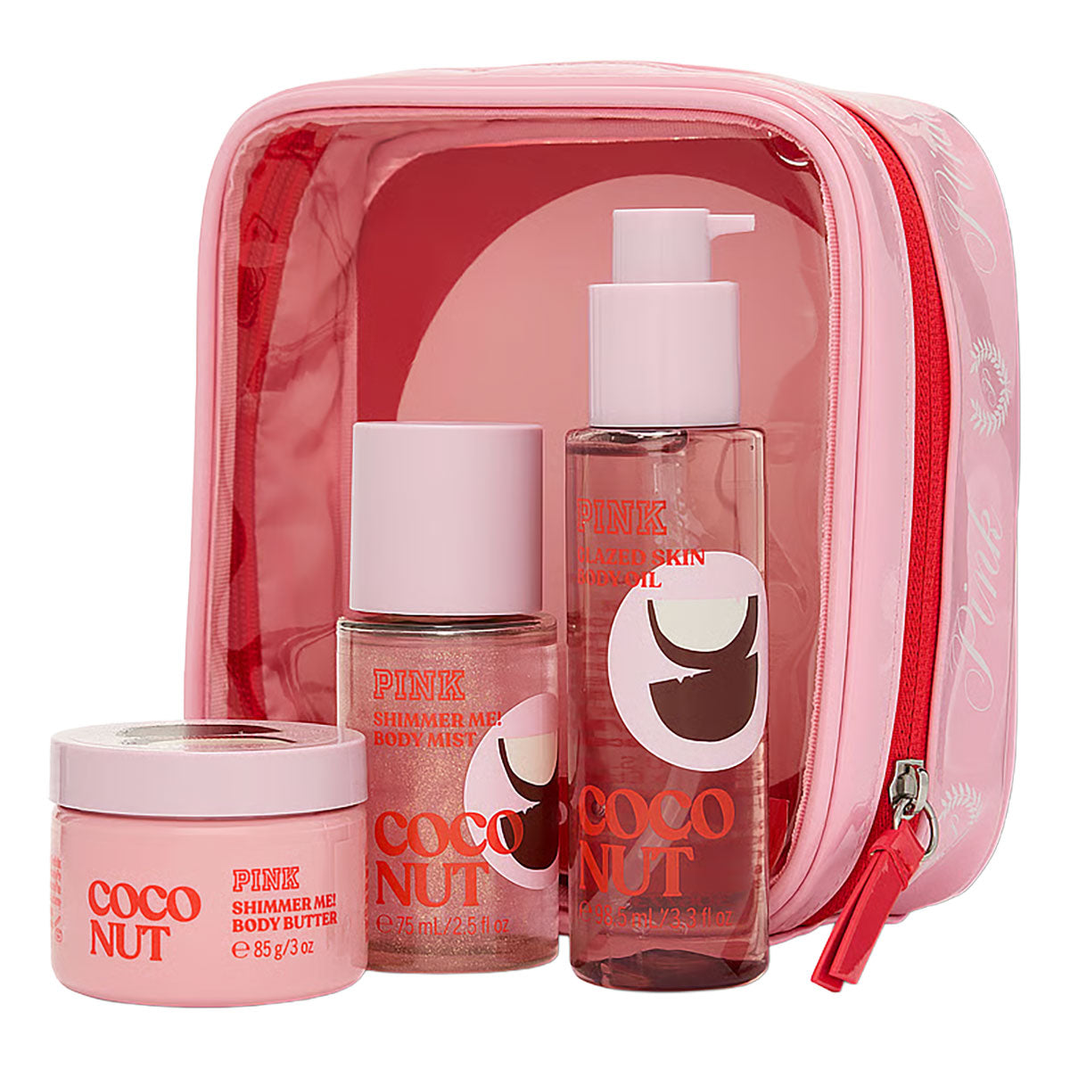 Victoria's Secret Pink Let's Glow Away Shimmer Travel Set | Coconut